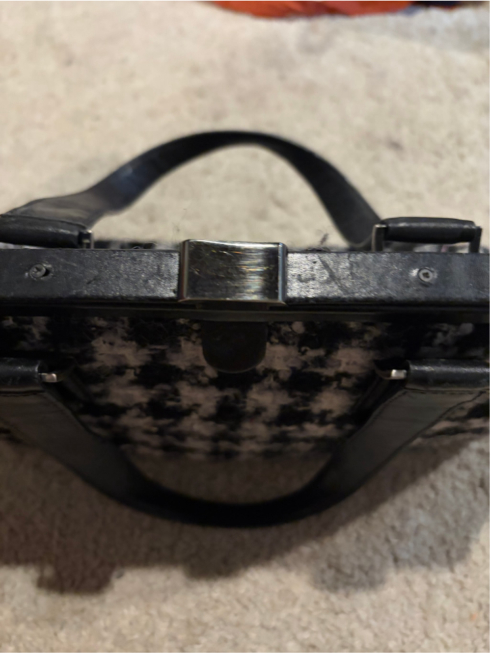 Vintage Classiques Entier tweed gingham frame bag - Picture 2 of 9